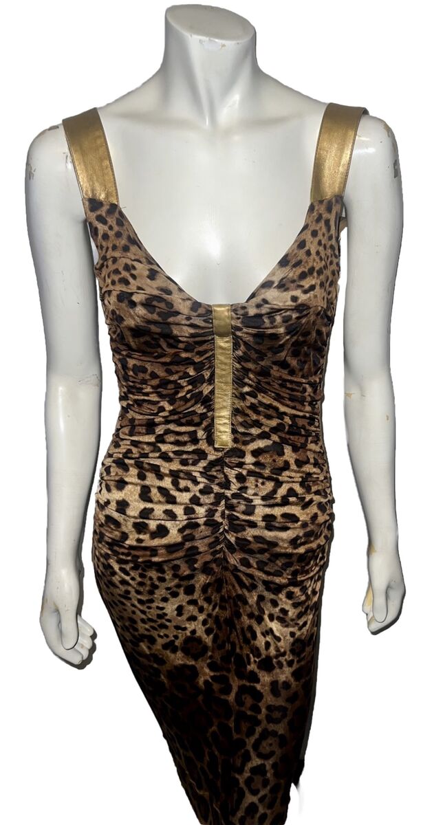 Vintage 2007 DOLCE & GABBANA Leather Trim Leopard Print Vintage 2007 DOLCE & GABBANA Leather Trim Leopard Print