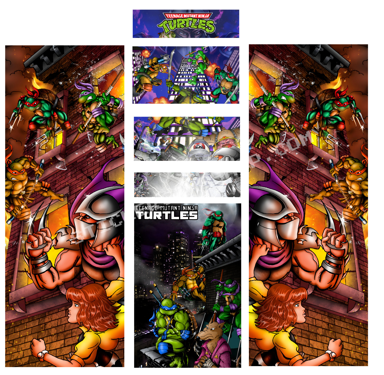 Stickers Tortue Ninja Universel pour Borne d'Arcade XL en Vinyle