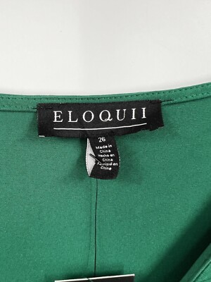 Eloquii Midi Dress Size 26 Castleton Green Knot Front Pleated Skirt Women  New | eBay