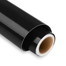 Lya Vinyl Glossy Black Permanent Vinyl, 12" x 6 FT Roll