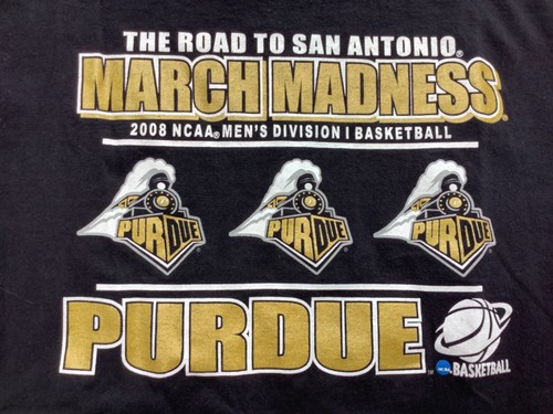 2008 Purdue University BOILERMAKERS March Madness black T-shirt sz XL