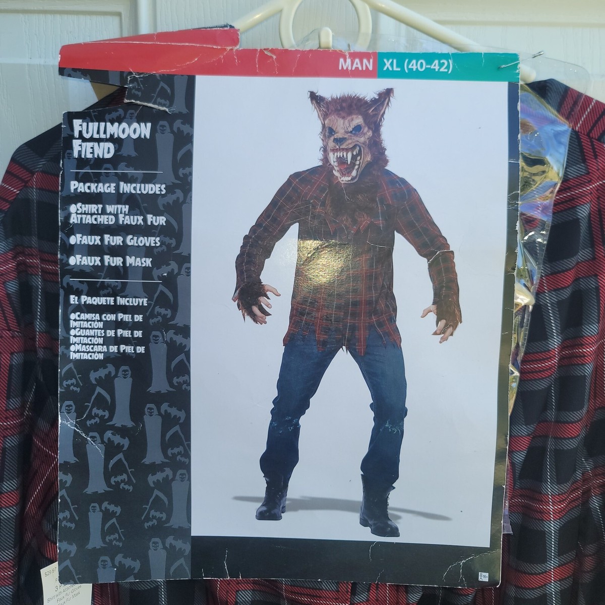 NWT Mens Fullmoon Fiend Halloween Costume Size XL Werewolf Horror
