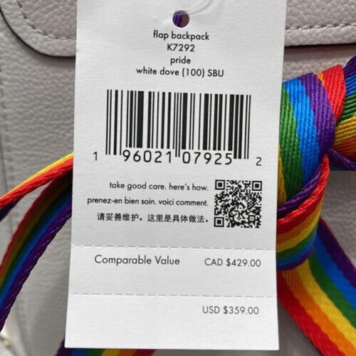 NWT Kate Spade White and Rainbow Backpack kate spade | Bags | Kate Spade Designer Pride Backpack Darcy  main image 2