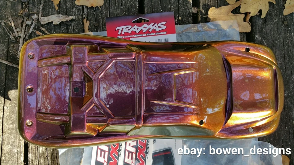 Custom Painted RC Body Rustler VXL Traxxas Color Change Metallic Gold Red Purple - Image 4 of 4