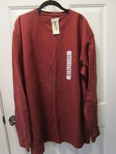 DULUTH MEN'S L/S LONGTAIL T RELAXED FIT T-SHIRT IN DARK RED SIZE LARGE