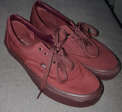 VANS Skate Shoes Mens Womens TC7H Dark Used cherry Canva Lace up UK