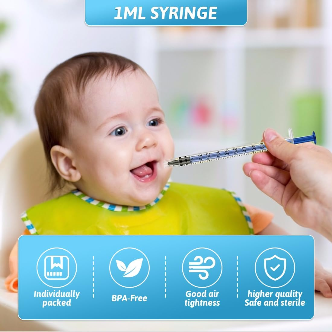 1Ml Syringes Colostrum Syringe with Caps Molkor 20Pcs No Needle