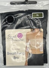 SECRET TREASURES HANDS FREE Breast Pump Bra Zip Front BANDEAU Sz XL BLACK