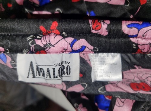 VTG L 36/38 Andaloro Silk Boxers Shorts Sexy Bikini Pigs Pink Red Blue Button - Picture 3 of 12