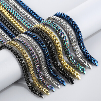 Heavy 8/10mm 316L Stainless Steel Franco Link Chain Necklace for