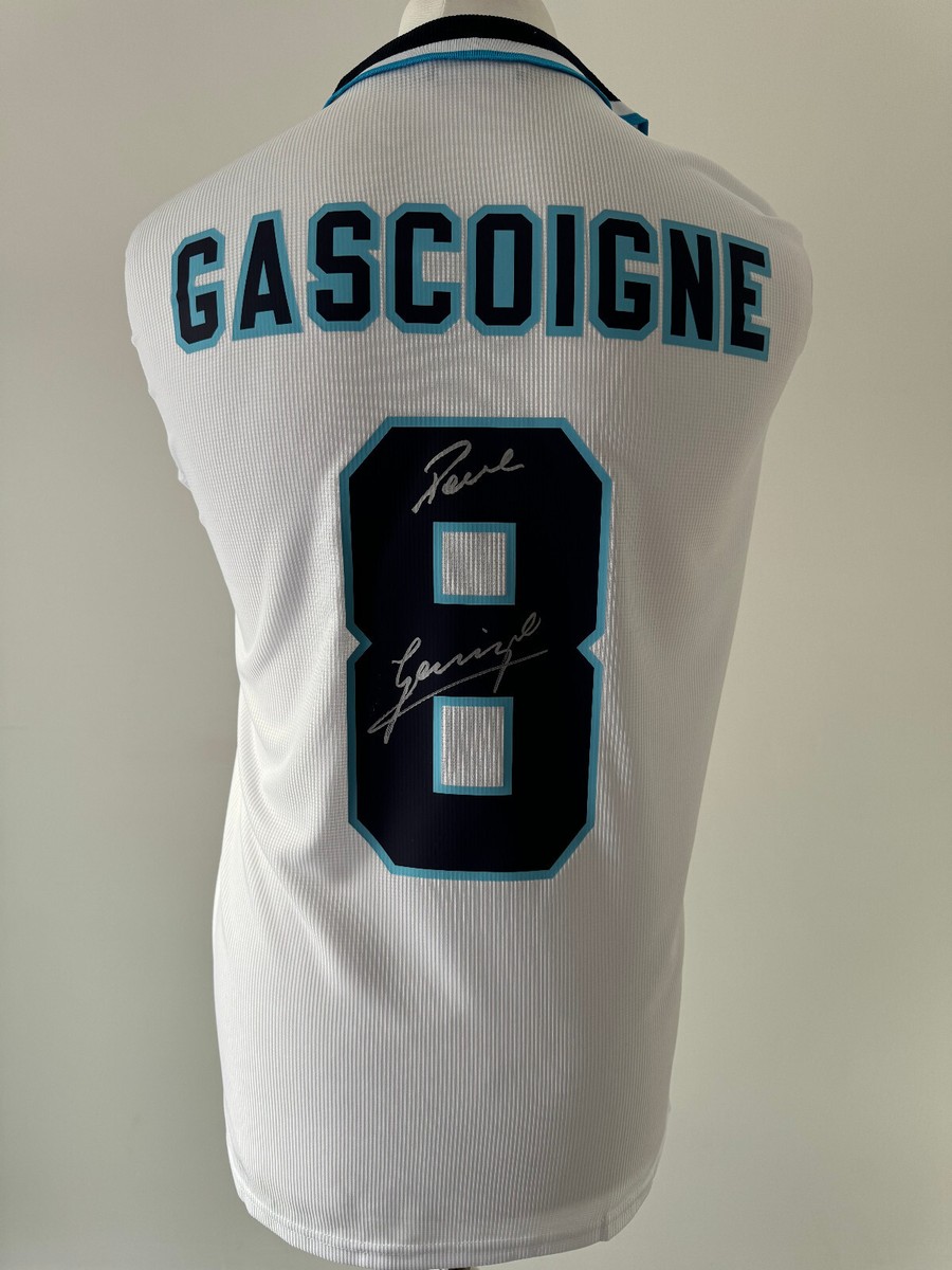 Paul Gascoigne Retro Rangers Shirt Gascoigne Signed PAUL GASCOIGNE