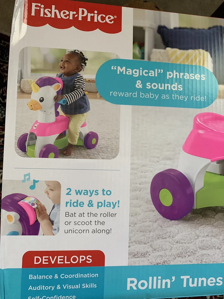 Fisher-Price Rollin' Tunes Unicornio con Música, Frases y Sonidos Juego de 2 Vías Foto 4 de 4