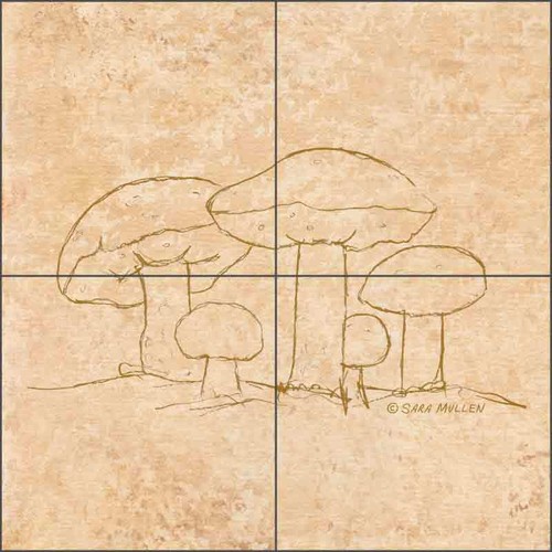Küchenfliese Backsplash Pilzmuster I von Sara Mullen SM138 - Bild 4 von 6