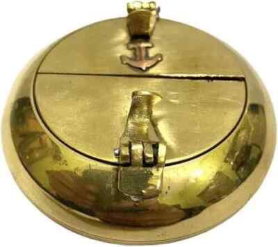Vintage Brass Ashtray Cigar Cigarette Tobacco Marine Handmade Art Anchor, Gift