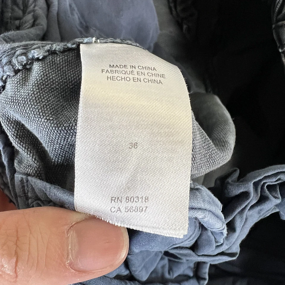 Lucky Brand Camo Cargo Shorts Mens 36 Blue Camouflage Heavy Canvas Drawstring 8" - Image 4 of 4