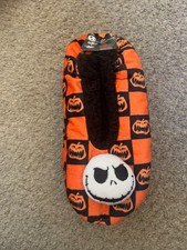 Nightmare Before Christmas Fuzzy Baba Orange Slippers Size 7 - 9 1/2