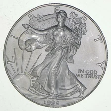 1999 Unc American Silver Eagle 1 Troy Oz .999 Fine Silver