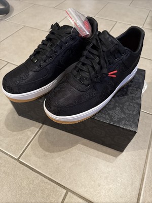 Size 9 New Nike Fragment Design x CLOT x Air Force 1 Black Silk CZ3986-001 DS