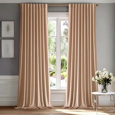 MIULEE Blush Beige Velvet Curtains 84 52"W x 84"L Pack of 2 ,