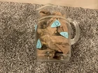Vintage MCM Federal Glass Atomic Amoeba Boomerang Pitcher Turquoise