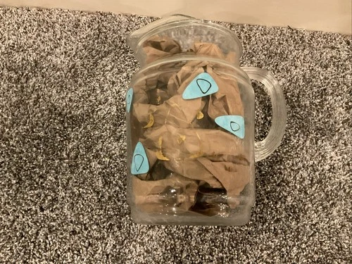 Vintage MCM Federal Glass Atomic Amoeba Boomerang Pitcher Turquoise