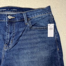 Old Navy Wow Boyfriend Jeans Womens 12 Mid-Rise Dark Wash Denim 732283-00-1