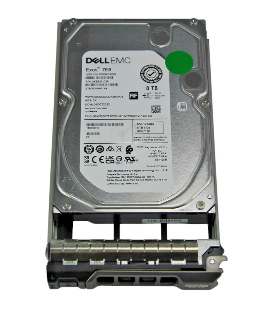 Dell EMC ST8000NM014A 8TB 7.2K SAS 12Gb/s 512e 3.5