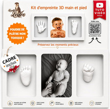 Kit Empreinte Main Pied Bébé - Cadre Photo Inclus - Coffret Naissance Personnali