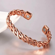 MagnetRX  100 Pure Copper Magnetic Bracelets Arthritis Pain Relief Solid Cuffs