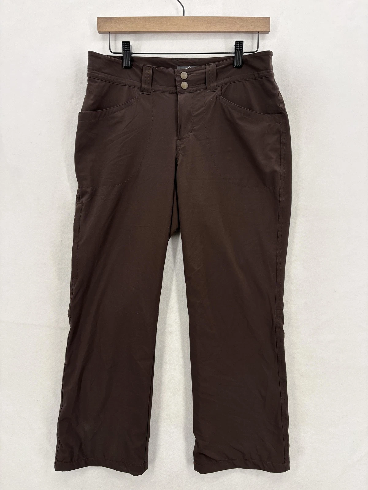 Eddie Bauer Pants Womens 2 Brown Fleece Lined Softshell Hiking Outdoor Trail
