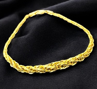 Vintage 10k Yellow Gold Graduated ROPE CHAIN 8”Bracelet Unisex!
