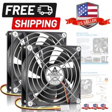 2 Pack 92mm Computer Case Fan 3 Pin 12V DC Brushless Cooling Fans 90mm 92x92x...