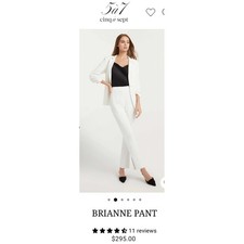 Cinq a Sept Brianne Cropped Pant Ivory Size 2 Wide Leg Slit Detail