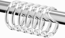 Clear Plastic Shower Curtain Rings 12 Pcs Easy Snap Closure Hooks Heavy Duty