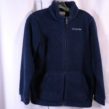 Columbia Youth Large 14/16 Navy Blue Full Zip Long Sleeve Fleece Jacket