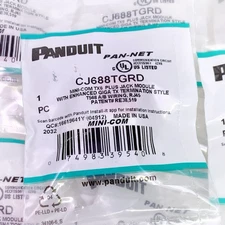 10-Pack Panduit CJ688TGRD Mini-Com TX6 RJ45 Category-6 8-Wire TG-Style Jack Red