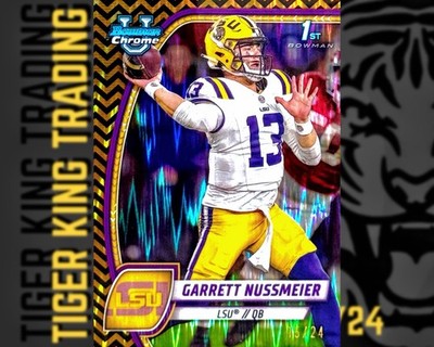 2024 Bowman University Chrome #5 Garrett Nussmeier LSU Tigers Rookie Football Trading Card - NCAA Collectible