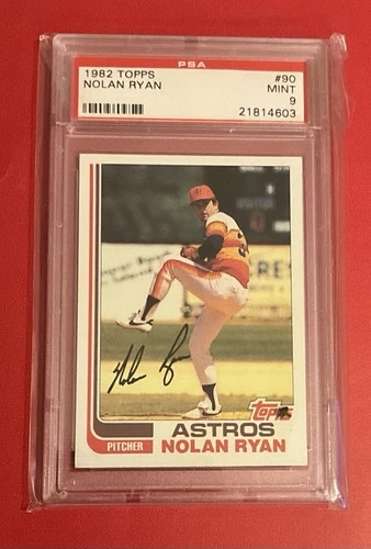 NOLAN RYAN~HOUSTON ASTROS~1982 TOPPS PSA-9 MINT  BASEBALL CARD #90 (NEW CASE)
