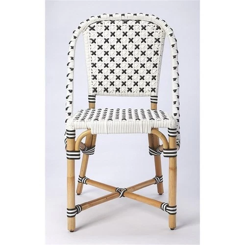 Butler Specialty Company Tenor Rattan Bistro Side Dining Chair - White/Back - Picture 6 of 10