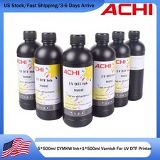 ACHI 500ml UVDTF Ink+500ml Varnish For Epson XP600 A3 UV DTF Sticker Printer
