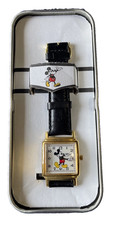 Vintage US DISNEY SQUARE Mickey Mouse Wrist Watch Unused With Tin Japan Movt