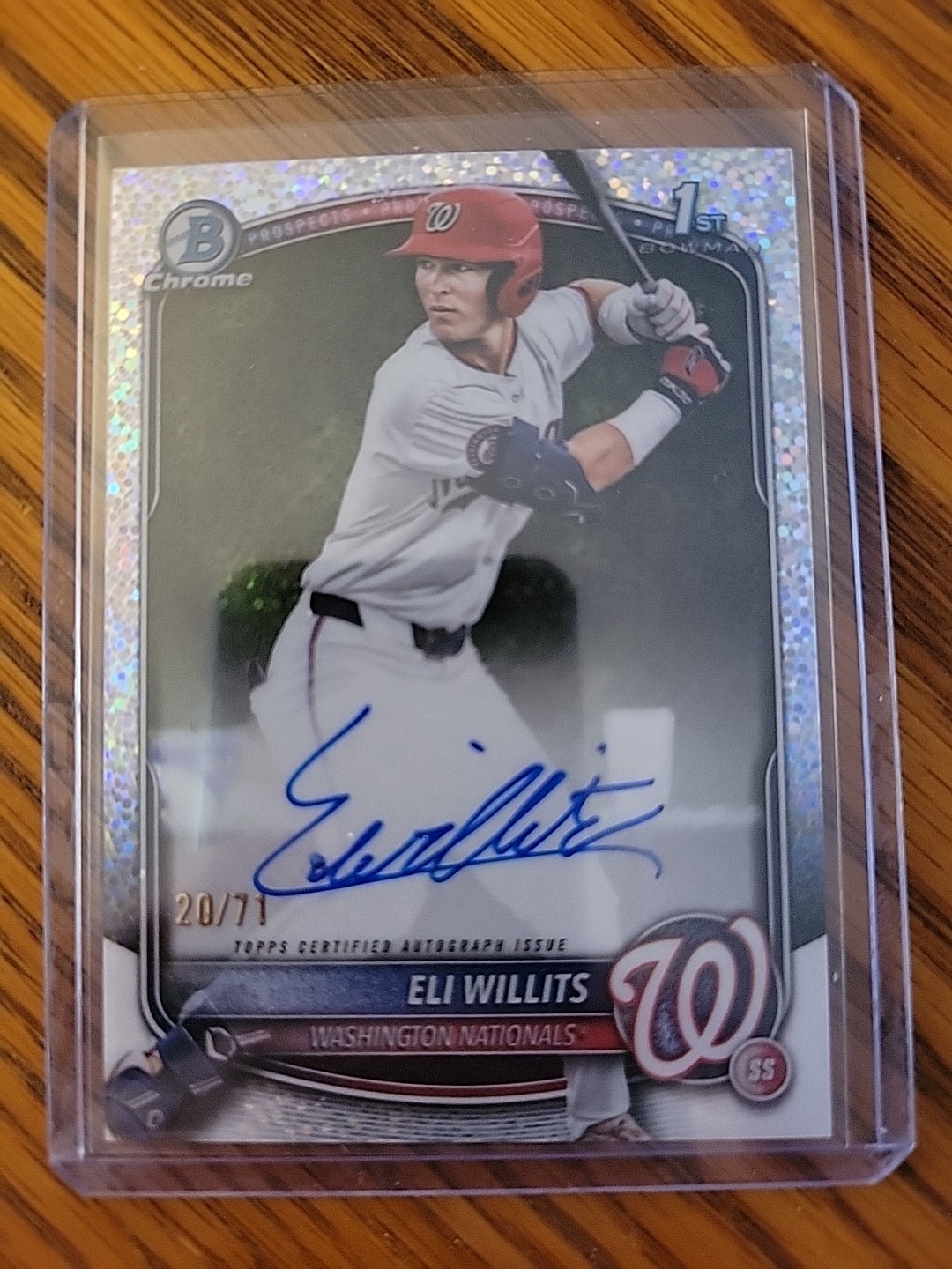2025 Bowman Chrome Draft Eli Willits 1st RC Rookie Auto /71 Sparkle Refractor MD