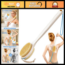 Extendable Back Scrubber with Dual-Sided Brush, Anti-Slip Handle, Body Exfoliato