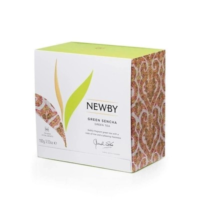 Newby Grüner Sencha Tee, biologisch abbaubare Kräuter 50 Teebeutel
