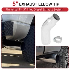 5'' Inlet 7'' Outlet Chromed Exhaust Elbow Tip with a Clamp for Pickups Trucks