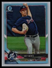 2018 Bowman Draft #BDC-62 Joey Wentz #/402 Sky Blue Refractor Braves