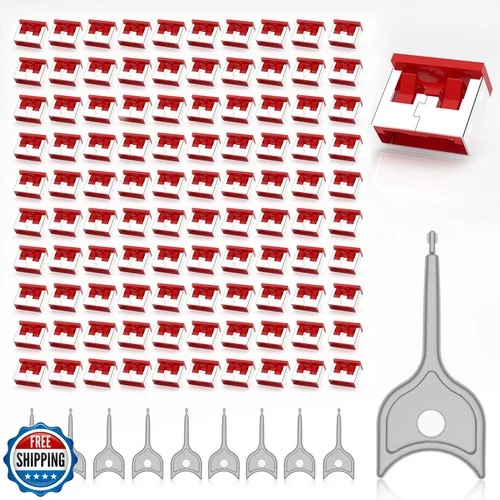 100PCS USB Metal Port Lock Blocker with 10 Keys - Secure USB-A Port Protector