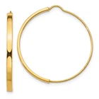 14k Yellow Gold Thin Endless Wire Hoop Earrings 27.2mm x 25.8mm Italian Gold