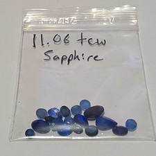 11.06 TCW Of Blue Sapphire Cut Loose Gemstones Mixed Shapes Lot Bagged