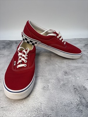 VANS Era Check Block Sneakers - Tango Red Size 11.5 Tango Red